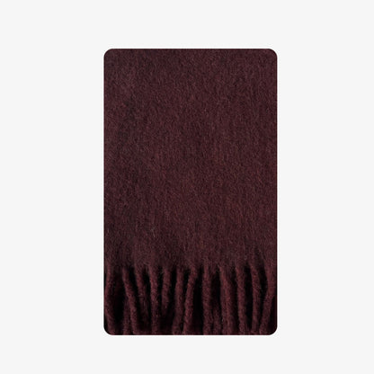 Winter Solid Color Thick Tassel Wool Scarf