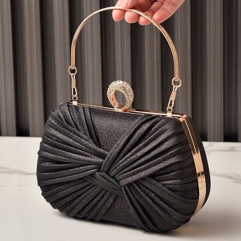 Fashionable Evening Clutch Bag With Bow Detail Retro Style