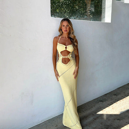 Sexy Hollow Out Knit Slim Swim Cover Up