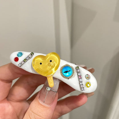 Cute Cartoon Print Resin Hair Clip