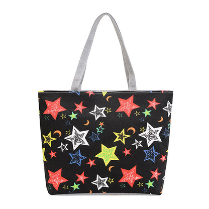 Canvas Tote Bag Vintage Style Printed Shoulder Bag