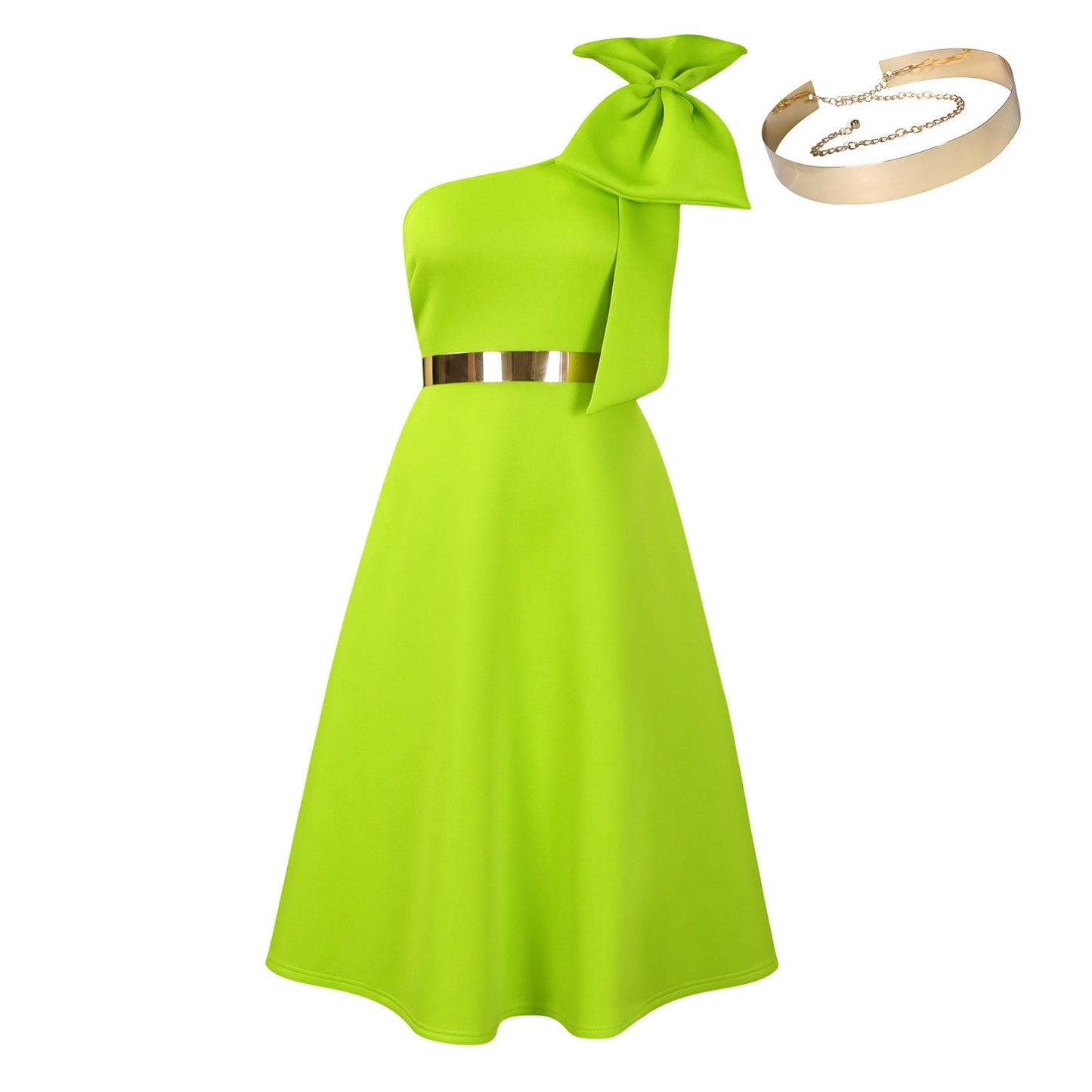 Elegant A-Line Dress With Bow Detail For Special Occasions