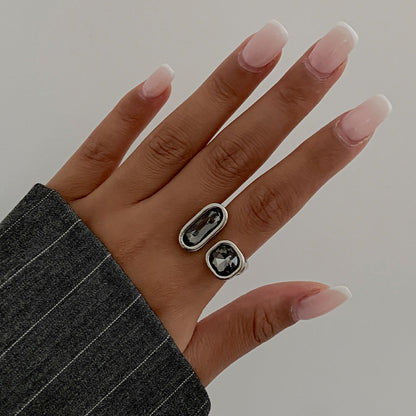 Geometric Acrylic Diamond Ring Set Trendy Fashion Rings