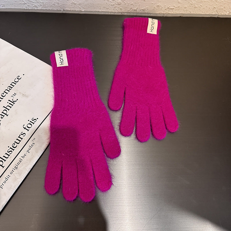 Winter Knit Warm Solid Color Gloves