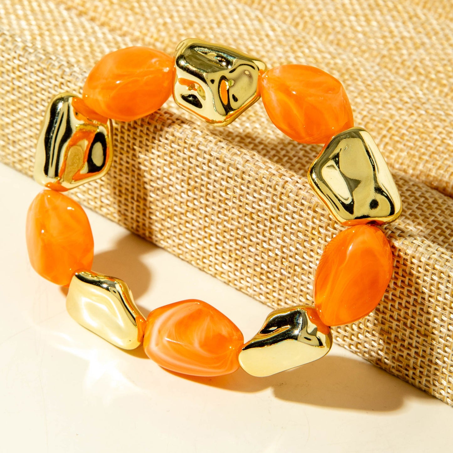 Exaggerated Acrylic Bead Bracelet Set Colorful Retro Jewelry