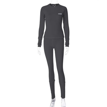 Trendy Sports Yoga Outfit with Long Sleeve Top and Pants
