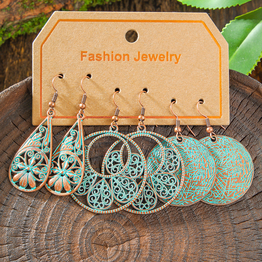 Bohemian Vintage Leaf Earrings Set Stylish Accessories
