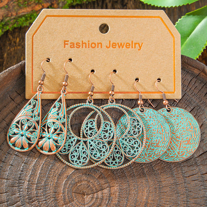 Bohemian Vintage Leaf Earrings Set Stylish Accessories