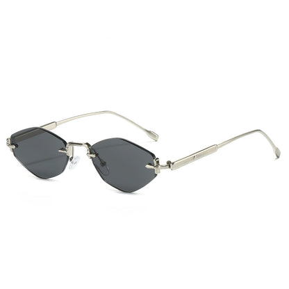Metallic Frameless Polygon Sunglasses Stylish Unisex Sunglasses