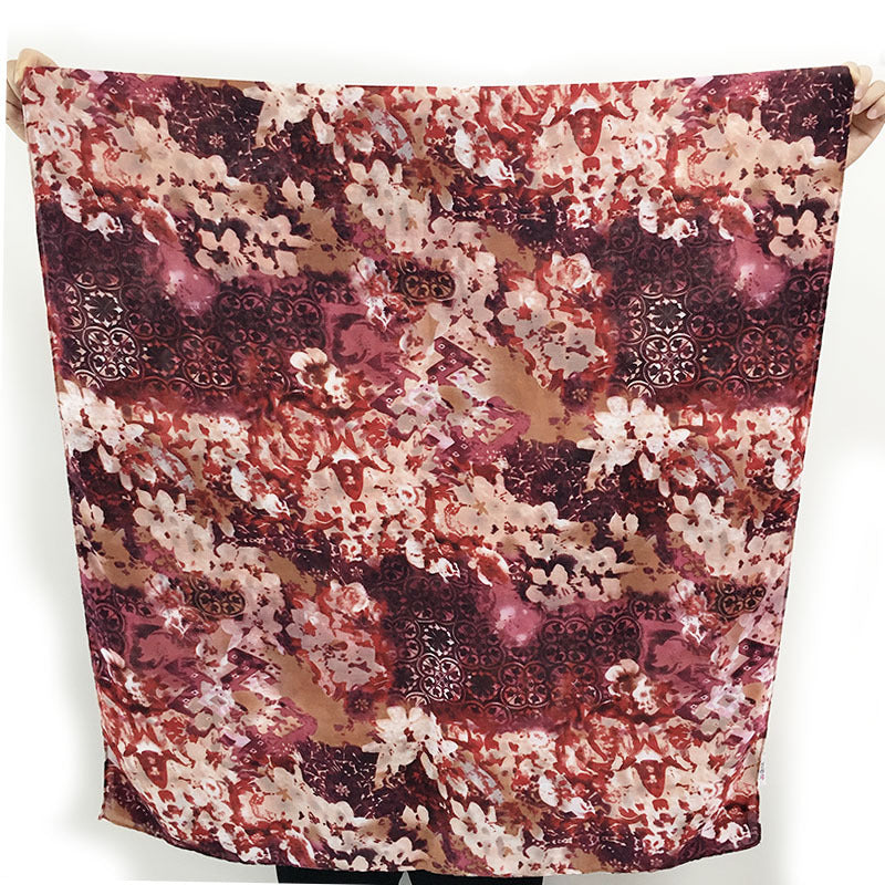 Spring And Autumn New Little Fresh Bali Yarn Flower Print Women'S European And American Popular Scarf Beach Scarf
