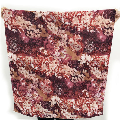 Spring And Autumn New Little Fresh Bali Yarn Flower Print Women'S European And American Popular Scarf Beach Scarf