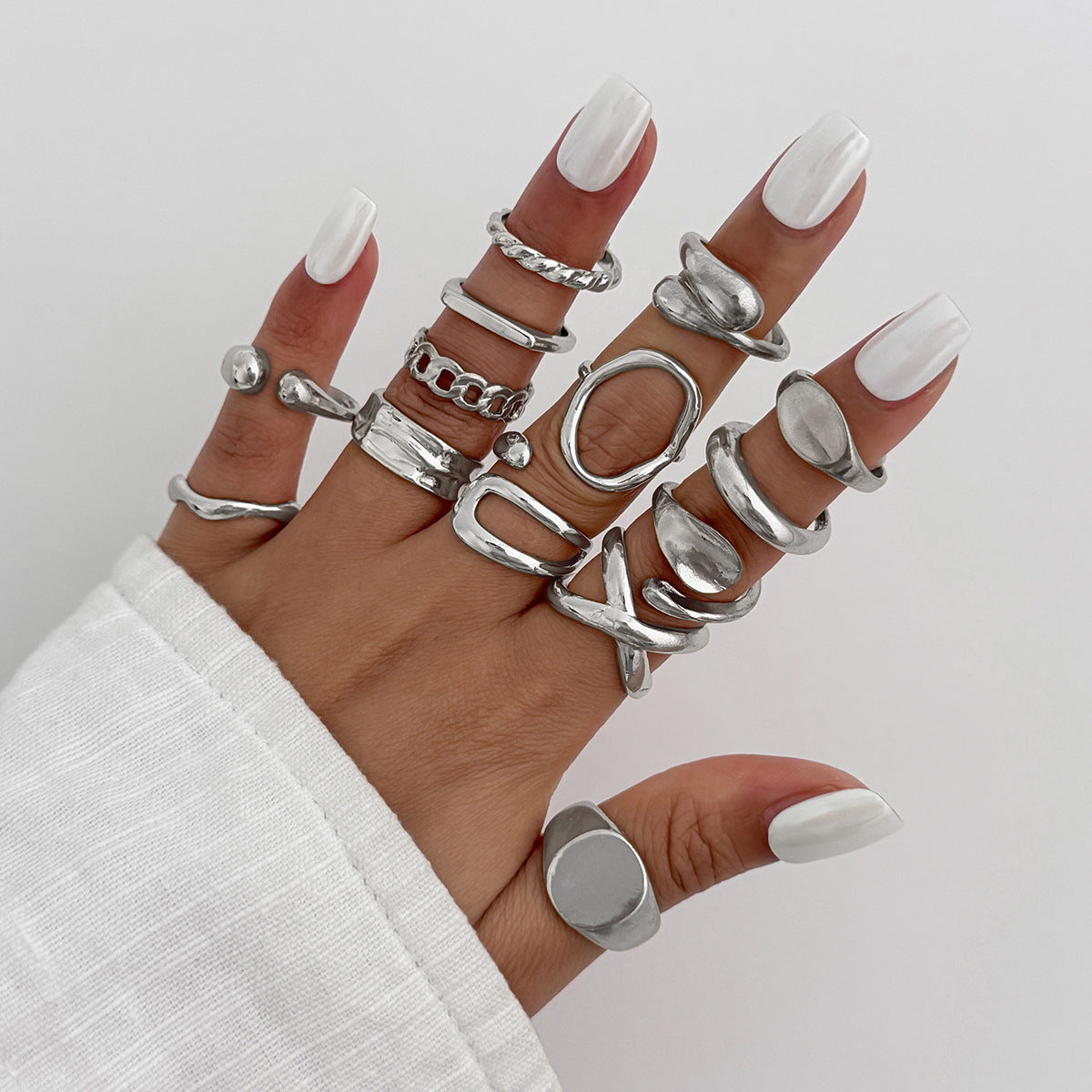 Geometry Design Liquid Metal Rings Trendy & Modern Jewelry