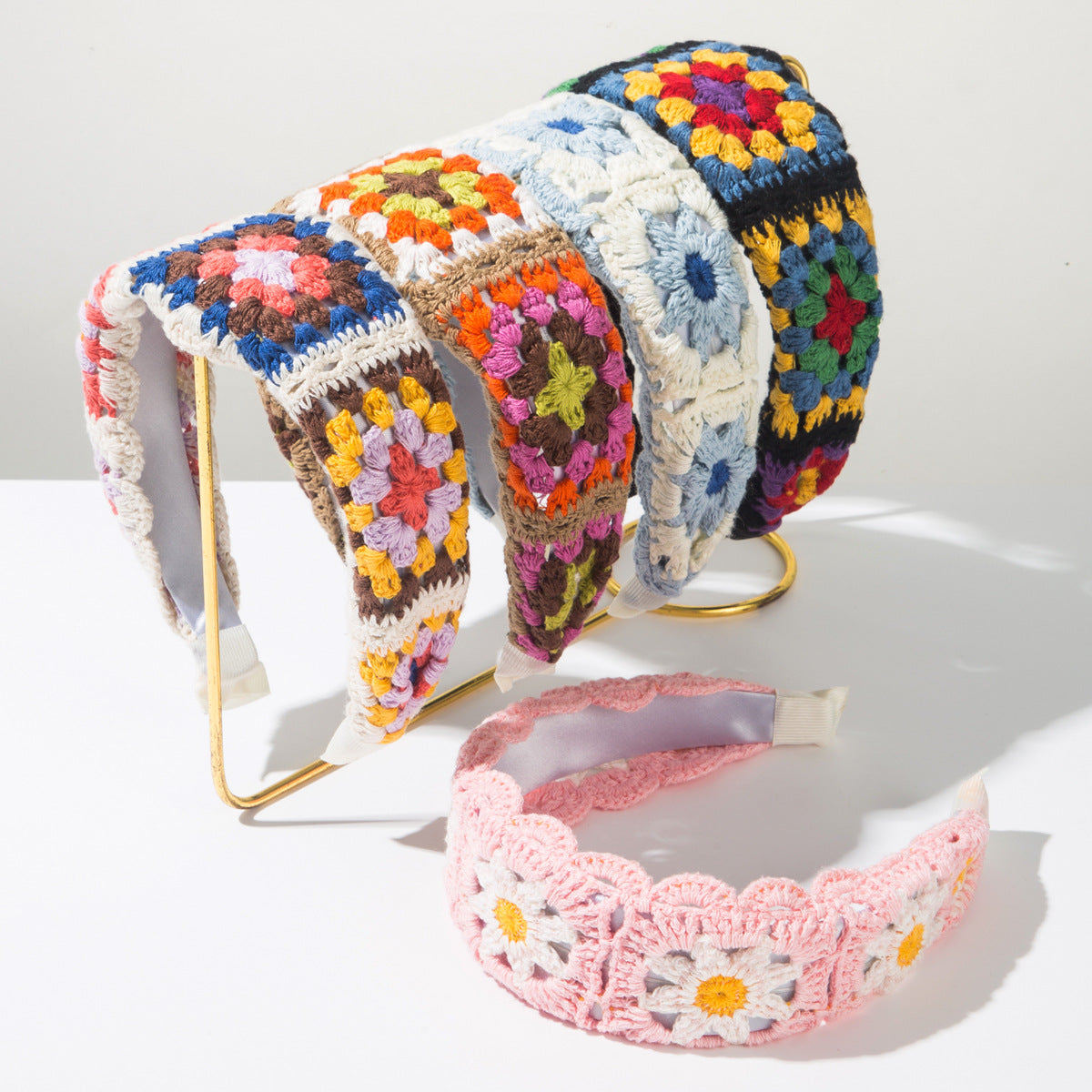 Korean Style Knitted Flower Headband Handmade Bohemian Hair Accessory