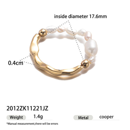Retro Pearl Nest Adjustable Open Ring