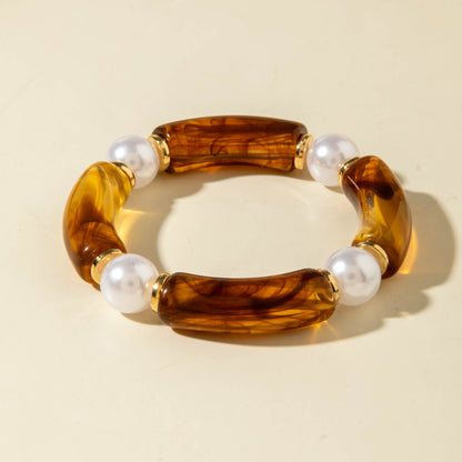 Exaggerated Acrylic Bead Bracelet Set Colorful Retro Jewelry