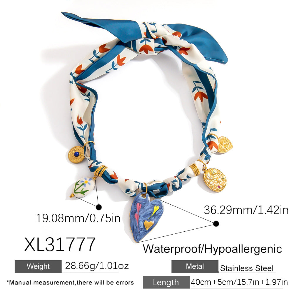 Dopamine Sunflower Pendant Necklace and Bracelet Set - Stainless Steel