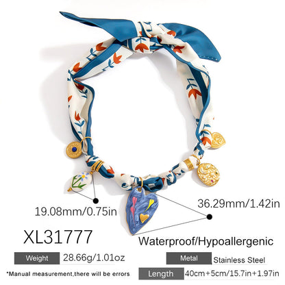 Dopamine Sunflower Pendant Necklace and Bracelet Set - Stainless Steel