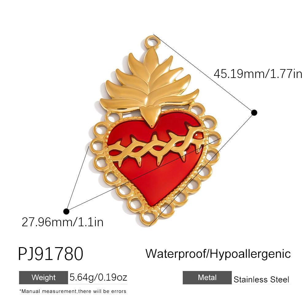 Luxury Heart-Shaped Stainless Steel DIY Jewelry Accessories Bracelet Necklace
