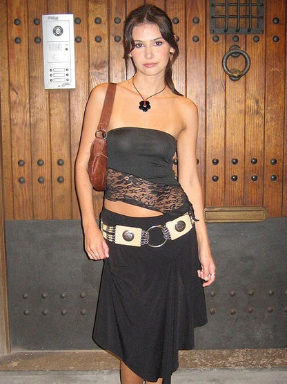 Trendy Strapless Lace Bodysuit With Slim Fit