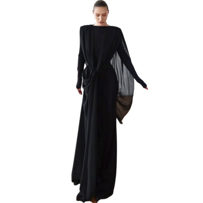 Sexy Slim Fit Irregular Mesh Long Dress
