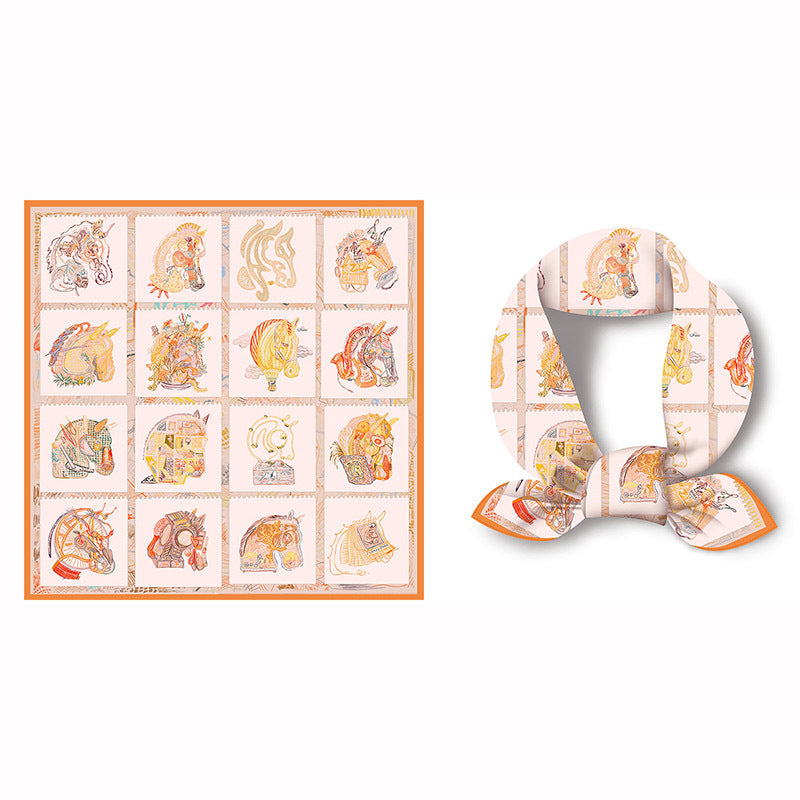 Splicing Colorful Art Print Square Satin Scarf