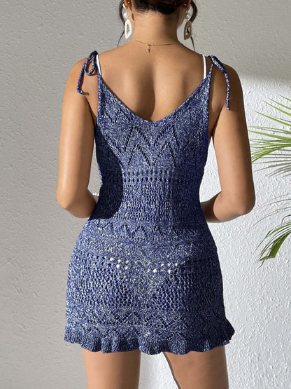 Women'S Summer Beach Dress Strap Dress With Ruffles
