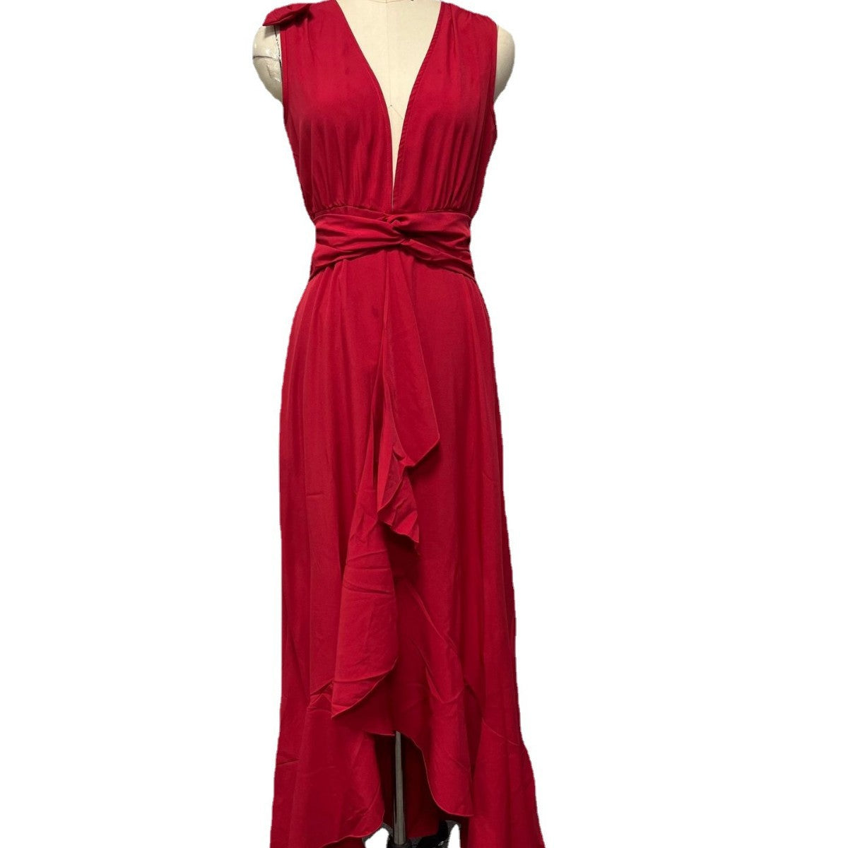 Elegant High-Waisted Floral Maxi Dress For Commuting