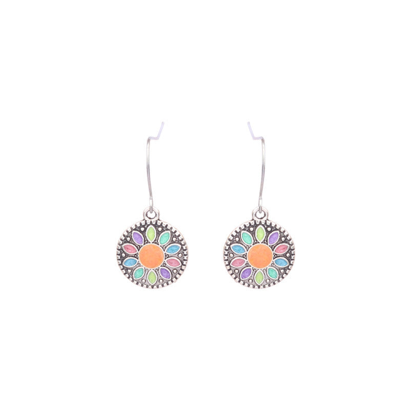 Colorful Geometric Drop Oil Dangle Earrings for Women