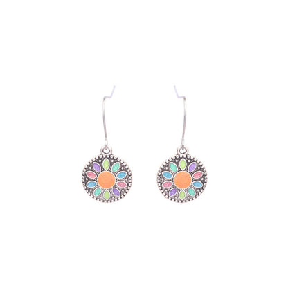 Colorful Geometric Drop Oil Dangle Earrings for Women