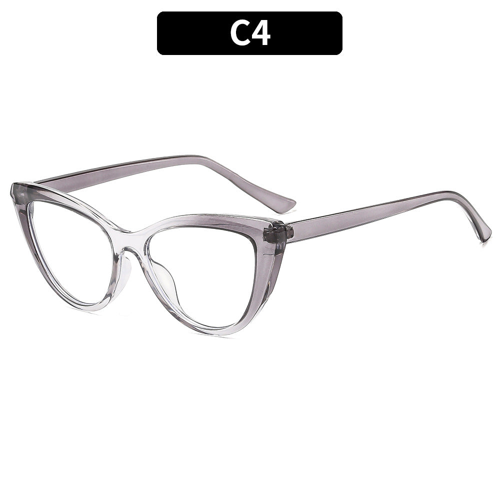 Trendy Color Block Cat Eye Blue Light Blocking Glasses for Women