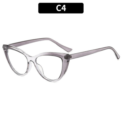 Trendy Color Block Cat Eye Blue Light Blocking Glasses for Women