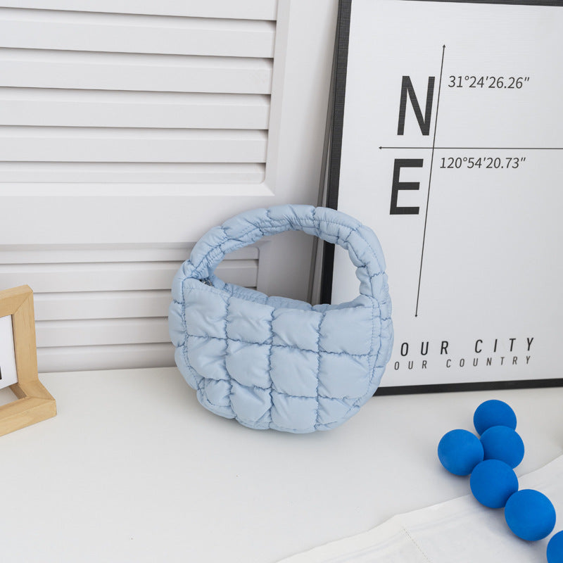 Mini Cloud Bag with Ruching Stylish Nylon Tote