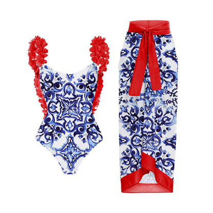 Ruffle Backless Swimwear String Cover