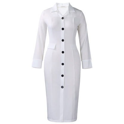 Elegant Blazer Dress With Pencil Skirt And Long Sleeves