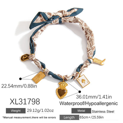Dopamine Sunflower Pendant Necklace and Bracelet Set - Stainless Steel