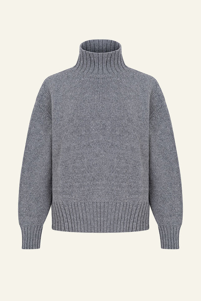Fall Mock Neck Ribbed Knit Oversized Sweater