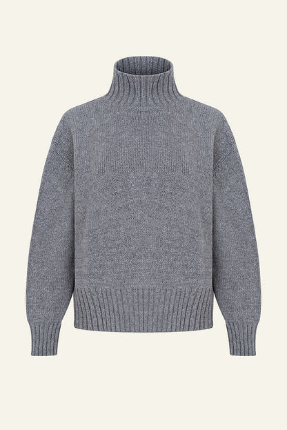 Fall Mock Neck Ribbed Knit Oversized Sweater