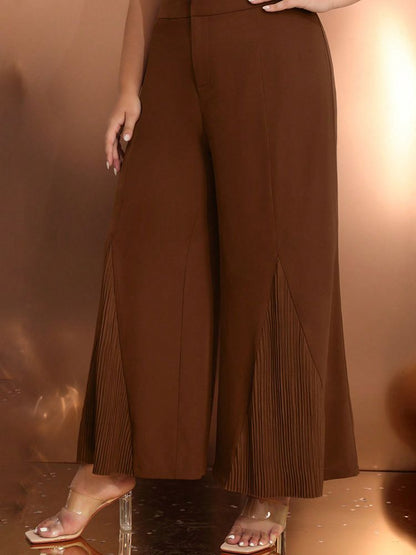 High-Waisted Wide Leg Trousers Casual Street Style