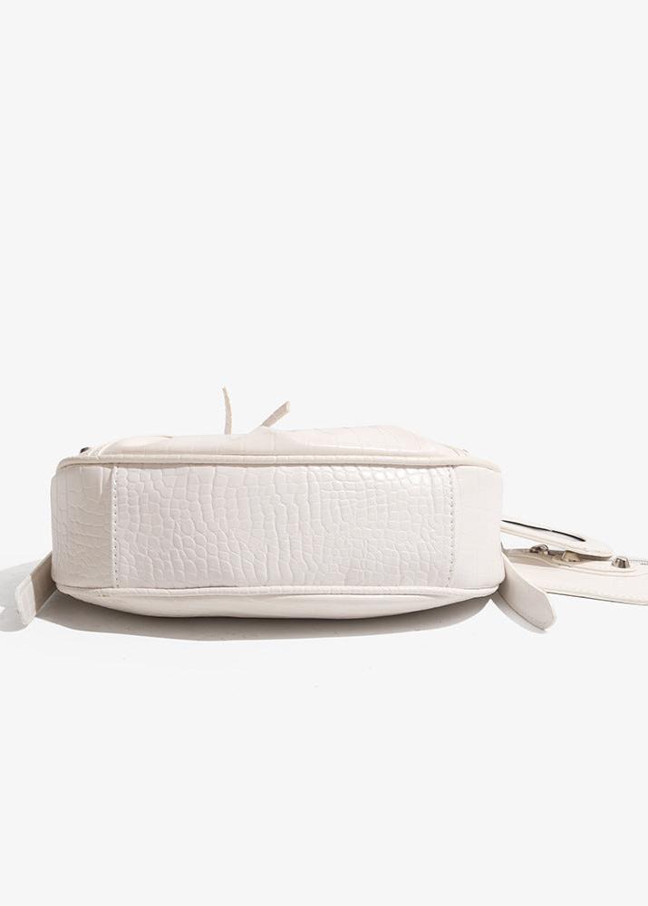 Croc Embossed PU Leather Crescent Bag