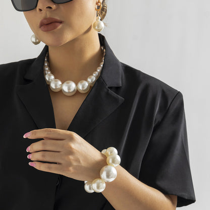 Vintage Style Faux Pearl Beaded Necklace Artisan Design Jewelry