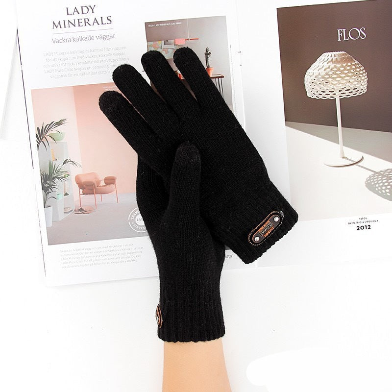 Men's Knit Touchscreen Gloves Stylish Warm Winter Cycling