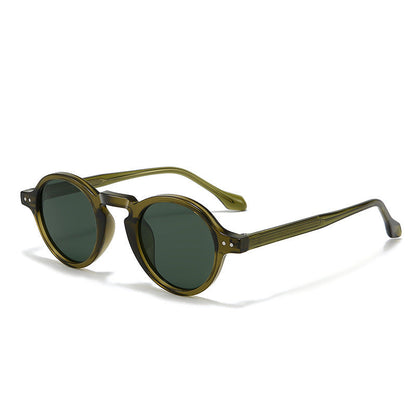Retro Round Narrow Polarized Sunglasses