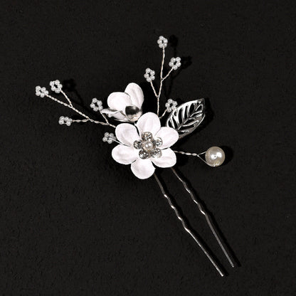 Bridal Floral Hair Accessories Forest Style Blue Flower Hairpin Wedding Hairpiece
