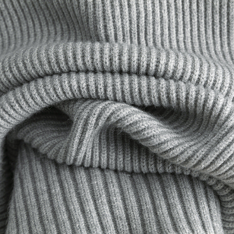 Solid Color Turtleneck Thicken Knit Sweater