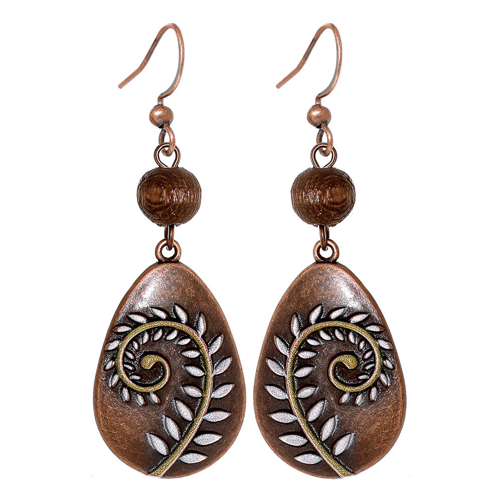 Bohemian Style Geometric Earrings Set with Hollow Design and Tassels
