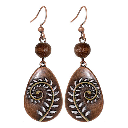 Bohemian Style Geometric Earrings Set with Hollow Design and Tassels