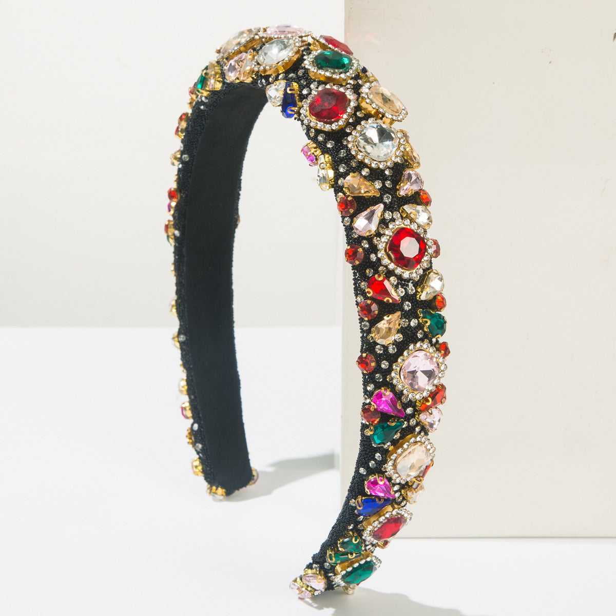 Baroque Rhinestone Headband Colorful Crystal Hair Accessory