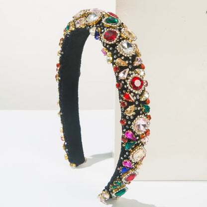 Baroque Rhinestone Headband Colorful Crystal Hair Accessory