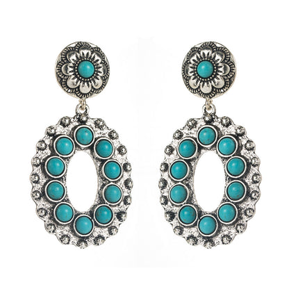 Bohemian Turquoise Floral Earrings for Women