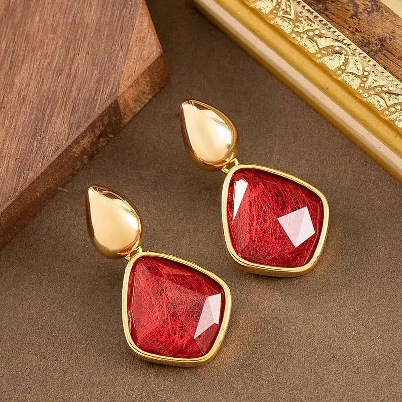 Geometric Acrylic Resin Earrings Stylish Casual Earrings For Women